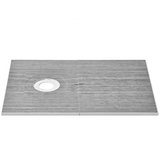 Shower Curb Kit, 1524x965mm Shower Pan Kit with 160mm Offset Drain, Lightweight EPS Shower Installation Kits with 2 Waterproof Cloths, Shower Pan Slope Sticks Fit for Bathroom