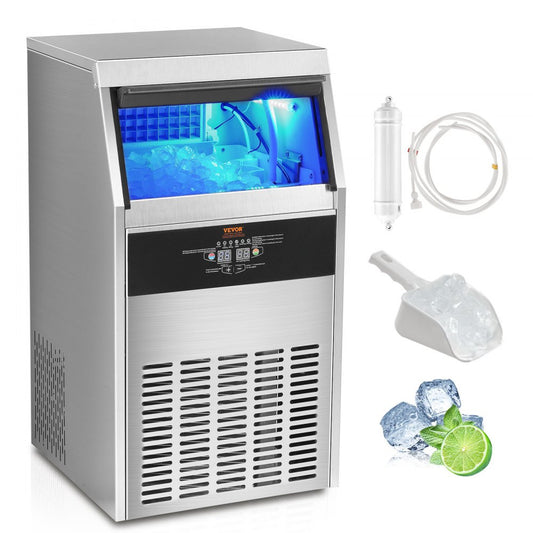 Comercial Ice Maker Freestanding Cabinet Machine 130lbs/24H 60 Ice Cubes