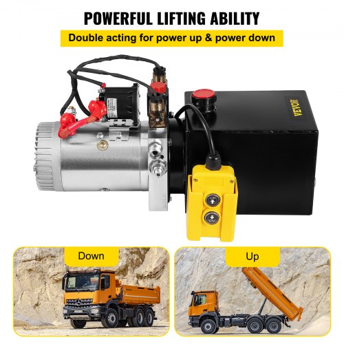 Hydraulic Pump 12V DC Double Acting Hydraulic Power Unit 4L Steel Tank Hydraulic Pump Power Unit for Dump Trailer Car Lifting
