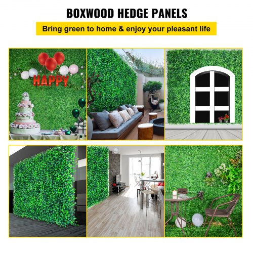 Artificial Boxwood Panel UV 20" X 20" Boxwood Hedge Wall Panels, Artificial Grass Backdrop Wall 4 cm Green Grass Wall, Fake Hedge for Decor Privacy Fence Indoor, Outdoor Garden Backyard (12Pack)