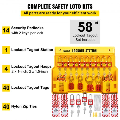 58 PCS Lockout Tagout Kits, Electrical Safety Loto Kit Includes ...