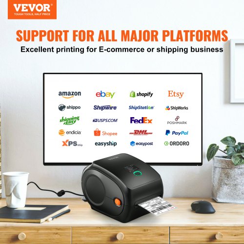 Thermal Label Printer 4x6 300DPI USB/Bluetooth for Amazon eBay Etsy UPS