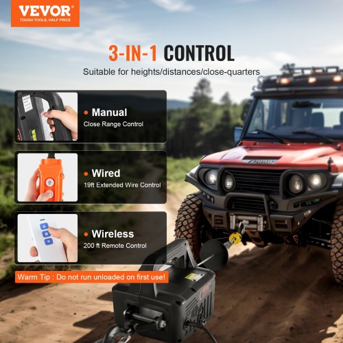 3-in-1 Portable Electric Hoist Winch 1100lbs Wired/Wireless Remote Control