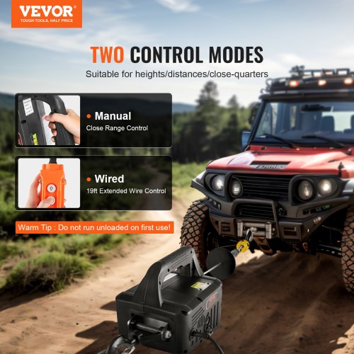 2-in-1 Portable Electric Hoist Power Winch 1100 lbs Wired Remote Control
