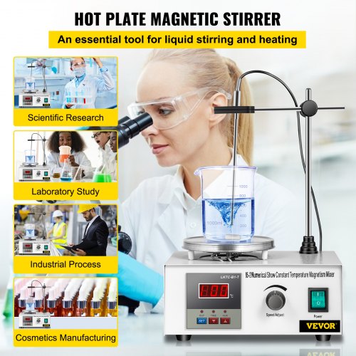 85-2 Magnetic Stirrer with Heating Plate 1000ml Hotplate Laboratory Magnetic Stirrer 300W Digital Display