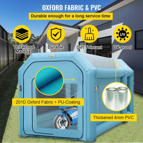 Portable Inflatable Paint Booth, 13 x 8 x 8ft Inflatable Spray Booth, Car Paint Tent w/ Air Filter System & 2 Blowers, Upgraded Blow Up Spray Booth Tent, Auto Paint Workstation Motorcycle Garage