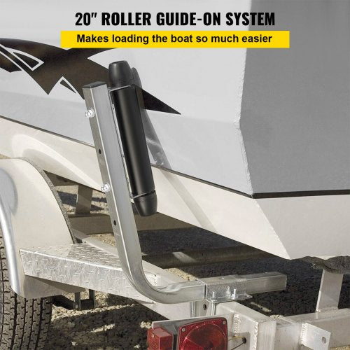 Boat Trailer Guide ons, 2PCS Heavy-duty Roller Guide-on System, Galvanized Steel Trailer Guides, Complete Mounting Accessories Included, for Ski Boat, Fishing Boat or Sailboat Trailer, 16"