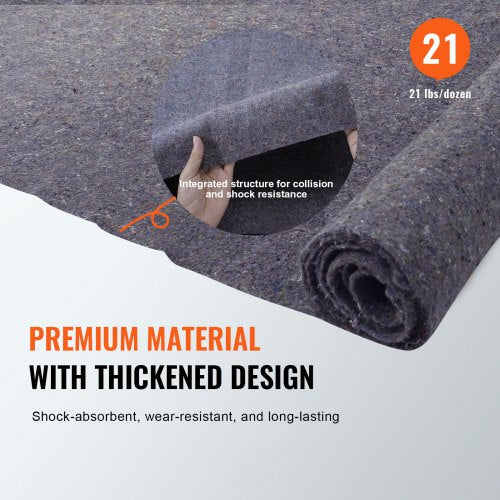 Moving Blankets, 72" x 54", 21 lbs/dz Weight, 24 Packs, Professional Recycled Cotton Packing Blanket, Large Heavy Duty Shipping Mover Pads Perfect for Protecting Furniture, Floors, Appliances