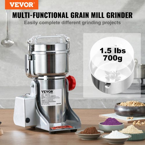 700g Commercial Spice Grinder Electric Grain Mill Grinder High Speed