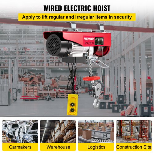 1200KG 12M Electric Hoist Crane Heavy Equipment Loading Heavy Duty Warehouse with Remote Control