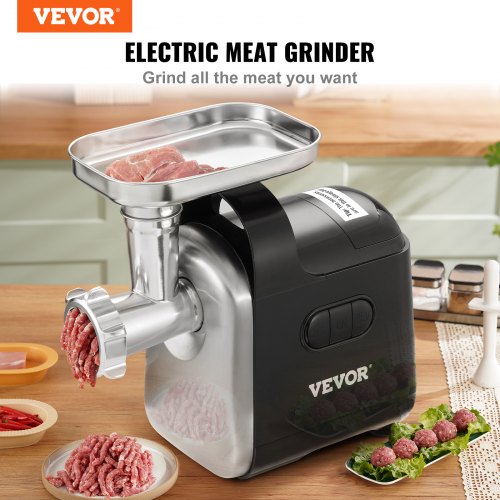 Electric Meat Grinder, 6.6 Lb/Min, 550W（2200W MAX) Industrial Meat Mincer with 2 Blade, 3 Grinding Plates, Sausage Maker & Kubbe Kit ABS + Stainless Steel Commercial Meat Grinder, ETL Listed