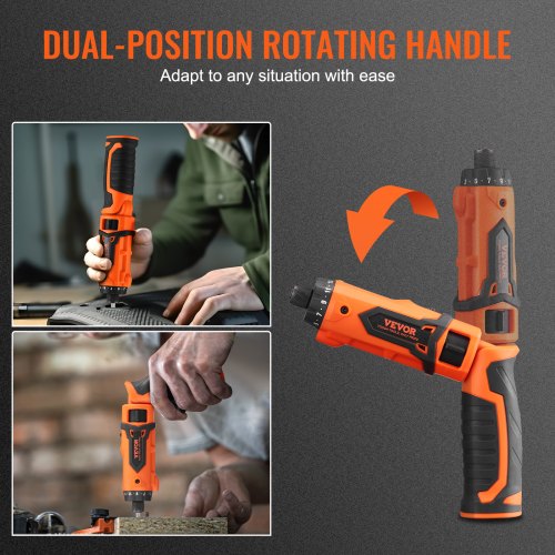 Cordless Screwdriver, 4V 7Nm Electric Screwdriver Rechargeable Set with 11 Accessory Kit and Charging Cable, LED Light Dual Position Handle, Nut Drivers Magnetic Bit Holder Tool Kit Home Repair