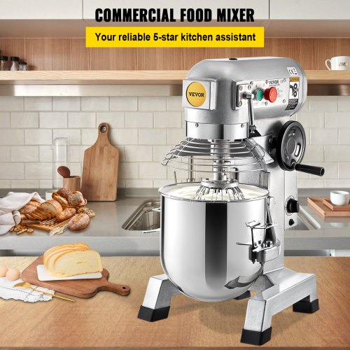 Commercial Stand Mixer, 15Qt Stainless Steel Bowl, 850W Heavy Duty Electric Food Mixer with 3 Speeds Adjustable 113/184/341 RPM, Dough Hook Whisk Beater Included, Perfect for Bakery Pizzeria