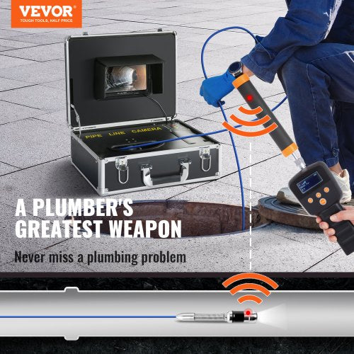 Sewer Camera Pipe Inspection Camera 7" 1000TVL Camera 100ft w/Locator 512Hz