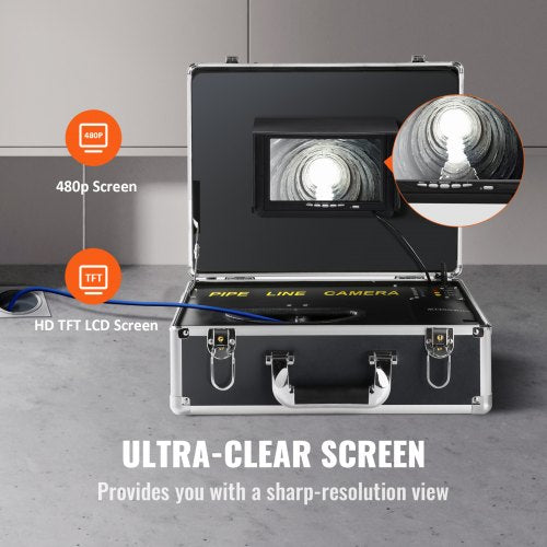 Sewer Camera Pipe Inspection Camera 7" 1000TVL Camera 100ft w/Locator 512Hz