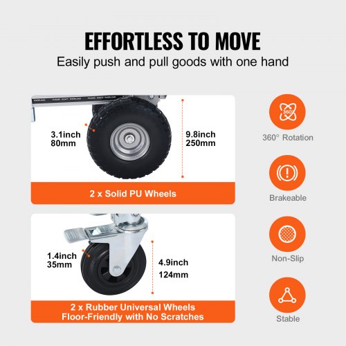 Aluminum Hand Truck, 2 in 1, 1000 lbs Load Capacity, Heavy Duty Industrial Convertible Folding Hand Truck and Dolly, Utility Cart Converts from Hand Truck to Platform Cart with Rubber Wheels