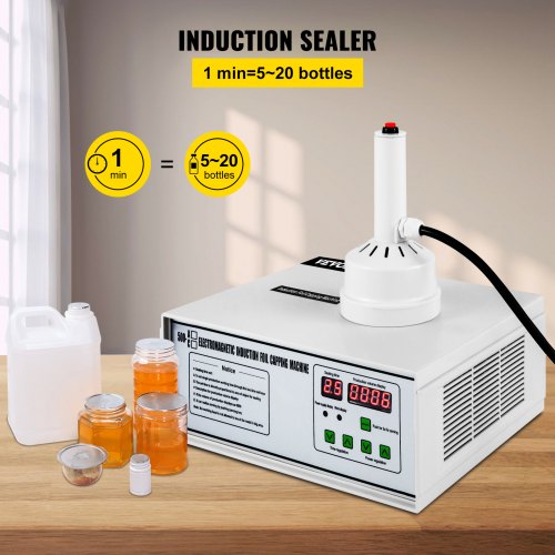 Portable Induction Heat Sealer Machine Electromagnetic Sealing Machine 20-100mm 500A Bottle Cap Sealer Aluminum Foil Diameter