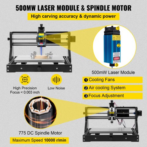 CNC 3018 Pro 500mw 300×180×45mm CNC Machine GRBL Control Mini Laser Engraver with Offline Controller 3 Axis Laser Engraving Machine for Carving Milling Plastic Acrylic PVC Wood