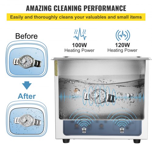 Ultrasonic Cleaner, 36KHz~40KHz Adjustable Frequency, 3L 220V, Ultrasonic Cleaning Machine w/ Digital Timer and Heater, Lab Sonic Cleaner for Jewelry Watch Eyeglasses Coins, FCC/CE/RoHS Listed