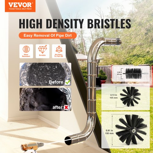 29 Pieces 12.2M Dryer Vent Cleaner Kit, Include 3 Different Sizes Flexible Lint Trap Brush, Reinforced Nylon Duct Cleaning Dryer Vent Brush, Dryer Cleaning Kit with Clamp Connectors