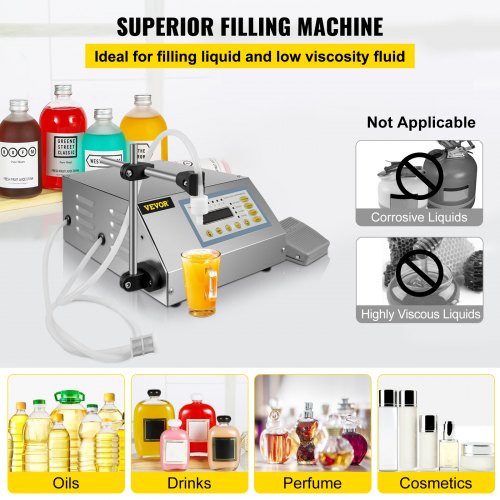 Liquid Filling Machine 2-3500ml GFK-160 LCD Display Digital Control Pump Liquid Filler Machine Automatic Liquid Filling Machine