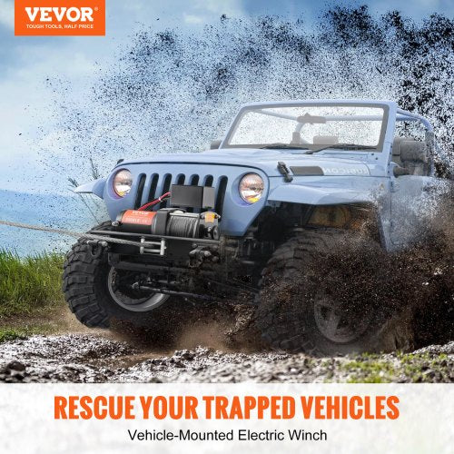 Electric Winch, 12V 3000 lb Load Capacity Steel Rope Winch, IP55 3/16” x 39ft ATV UTV Winch with Wireless Handheld Remote & 4-Way Fairlead for Towing Jeep Off-Road SUV Truck Car Trailer Boat