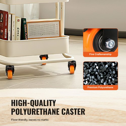 Caster Wheels, 2 inch, Set of 4, 110 lbs Load Capacity, Threaded Stem Casters with Security Dual Locking Brake, Heavy Duty Industrial Casters, No Noise Swivel Caster Wheels for Cart, Furniture
