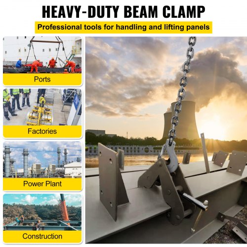 Beam Clamp 2200lbs/1ton Capacity I Beam Lifting Clamp 3inch-9inch Opening Range Beam Clamps for Rigging Heavy Duty Steel Beam Clamp Tool Beam Hangers for Lifting Rigging(1 ton)