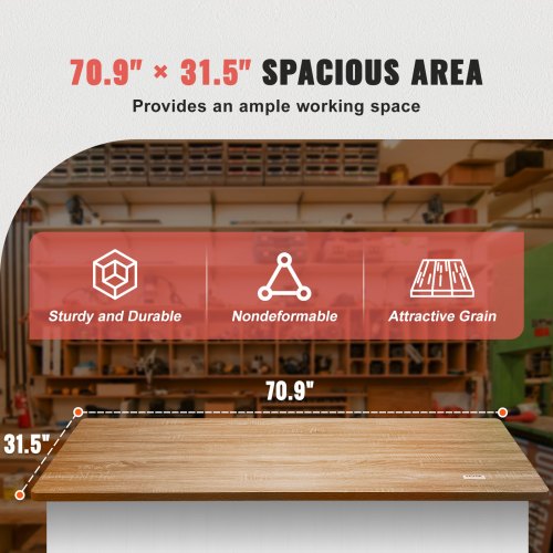 Table Top, 70.9" x 31.5" x 1", 220.5 lbs Load Capacity, Universal One-Piece Particle Board Desktop for Height Adjustable Electric Standing Desk Frame, Rectangular Countertop for Home and Office