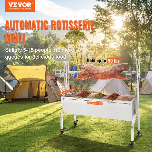 Roaster Spit Rotisserie BBQ Grill Whole Pig Lamb Chicken Roaster 50W 90LBS
