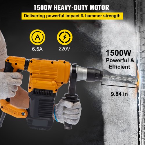 Rotary Hammer Drill, 1.26" SDS Hammer Drill, 13A Rotary Hammer, 1500W SDS Plus Hammer Drill, 4-Mode Combination Rotary Hammer, 850RPM Cordless Rotary Hammer w/ Case, 220V Rotary Hammer Drill Kit