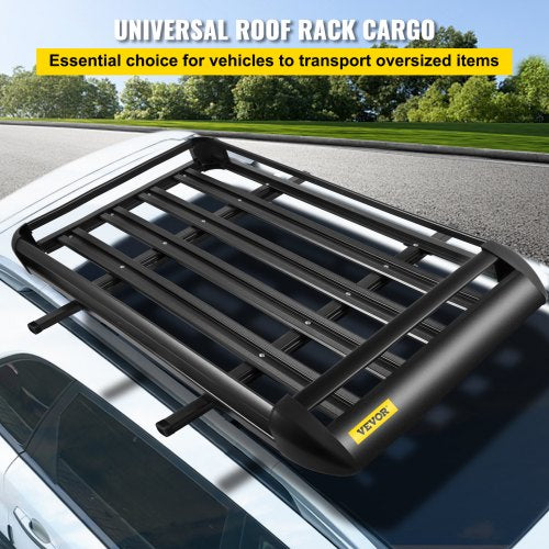 Universal 64x40 Inch Roof Basket, Aluminum Roof Rack, Basket Roof Mounted Cargo Rack with Bars XL-B for Car Top Luggage Traveling SUV Holder (63"X 40" Roof Rack)