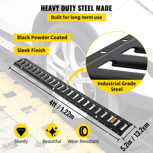 E-Track Tie-Down Rail, 4PCS 4-FT Steel Rails w/ Standard 1" x 2.5" Slots, Compatible with O and D Rings & Tie-Offs and Ratchet Straps & Hooked Chains, for Cargo and Heavy Equipment Securing