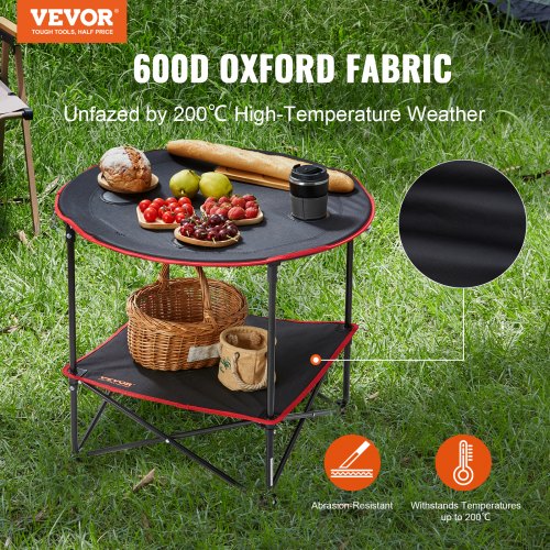 Folding Portable Camping Table Fabric Steel Outdoor Table Storage & Bag