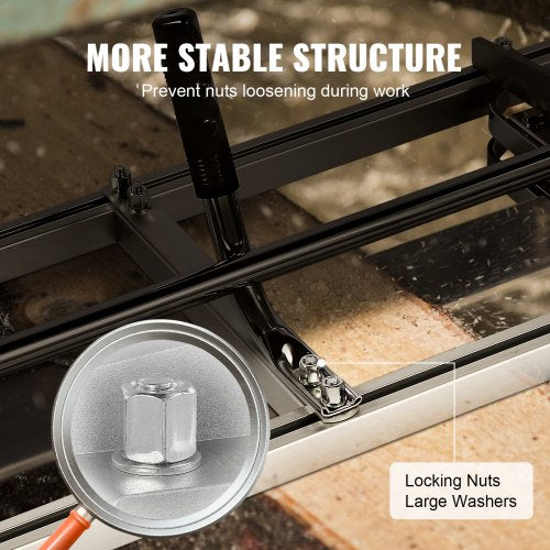 Portable Sawmill 14"-36" Guide Bar Galvanized Steel Chainsaw Planking 0.2"-11.81" Thickness, Wood Lumber Cross Cutting Saw Mill for Builders and Woodworkers, Silver