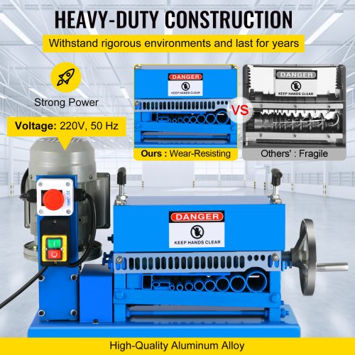 1.5-38MM Automatic Wire Stripping Machine 370W Kinds Of Metal Cable Wire Stripper With 10 Blades  Powered Electric Wire Stripper 15 M/Min