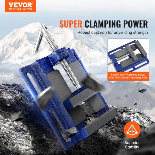 Drill Press Vise, 4 inch Heavy-duty Bench Vise, Low-profile Drill Press Vice, 6.6" Jaw Width, 4.33" Jaw Opening, Vise for Drill, Mill, Woodwork, Machinery Maintenance