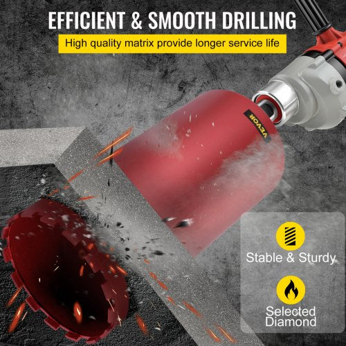Diamond Core Drill, 8"/203mm Diameter Core Drill Bit, 14"/355mm Concrete Core Drill Bit, 5/8"-11 Thread Core Bit, Dry/Wet Drill Core Bits w/ a Blade, Diamond Wet Coring Bit For Concrete Brick