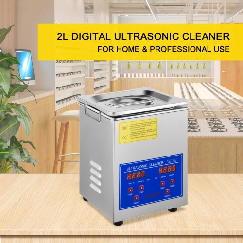 2L Ultrasonic Cleaner Stainless Steel Ultrasonic Cleaner Digital Heater Timer Jewelry Cleaning for Commercial Personal Home Use(2L)