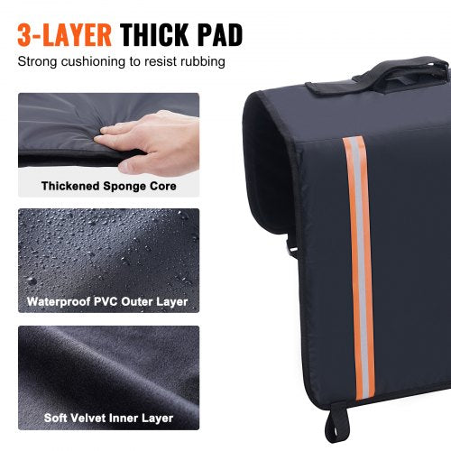 Tailgate Bike Pad, 840 mm Truck Tailgate Pad Carry 2 Mountain Bikes, Tailgate Protection Pad with Reflective Strips and Tool Pockets, Universal Tailgate Pad for Small-Size Pickup Trucks