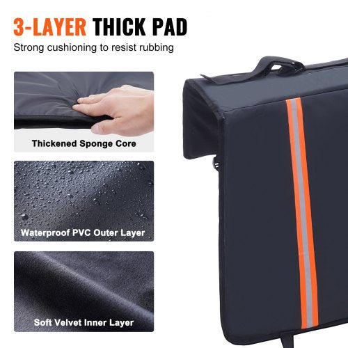 Tailgate Bike Pad, 62" Truck Tailgate Pad Carry 6 Mountain Bikes, Tailgate Protection Pad with Reflective Strips and Tool Pockets, Tailgate Pad with Camera Opening for Pickup Trucks