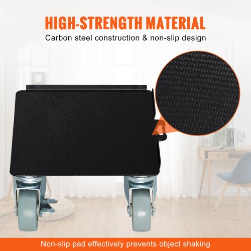 Furniture Dolly, Furniture Moving Dollies with 360° Rotation PP Wheels & Enhance Carbon Steel Panel, Furniture Mover Tool Set with 1.9’’ Wheel for Furniture Lifting and Moving, LxW (6.4’’x6.9’’)