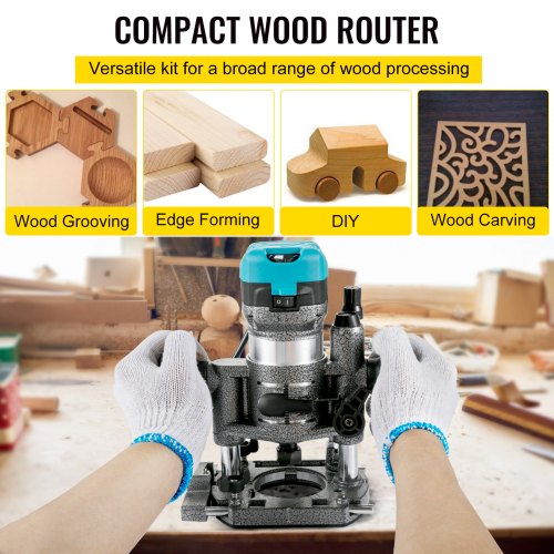 Router Tool, 710W Wood Router, Router for Woodworking w/ Three Router Collets, Wood Router Tool w/ Fixed & Plunge Base, Woodworking Router w/ Aluminum Shell and 13000-33000 r/min Rotating Speed