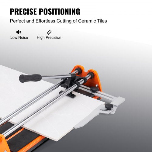 Manual Tile Cutter, 17 inch, Porcelain Ceramic Tile Cutter with Tungsten Carbide Cutting Wheel, Infrared Positioning, Anti-Skid Feet, Double Rails for professional installers or beginners