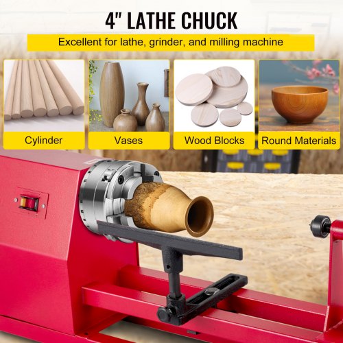 Lathe Chuck 4-inch Woodturning Chuck 4 Jaws 1inch x 8TPI Thread Lathe Chucks Set Nova Lathe Chuck Wood Lathe Bowl Chuck with Set of Quality Accessories and A Case for Woodworking