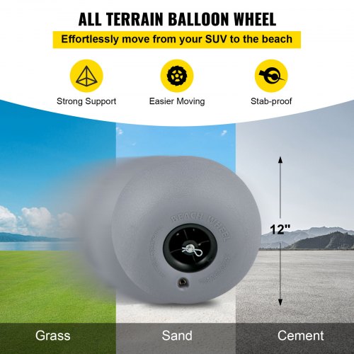 Beach Wonder Wheeler, 12" All-terrain Balloon Wheels, 350 lbs Beach Cart for Sand, Beach Buggy w/ Flip Flop Holder, Storage Bag, 2 Beach Chair Holders, Blue