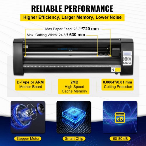 Vinyl Cutter 28 Inch Vinyl Cutter Machine 720mm Paper Feed Vinyl Plotter Cutter Machine with Sturdy Floor Stand for Cutting Paper Black