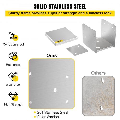 Standoff Post Base 8x8 Inch Adjustable Post Base Post Mender Offers Moisture Protection Adjustable Post Anchor with Fiber Drawing Surface and Full Set of Accessories for Rough Size Lumber