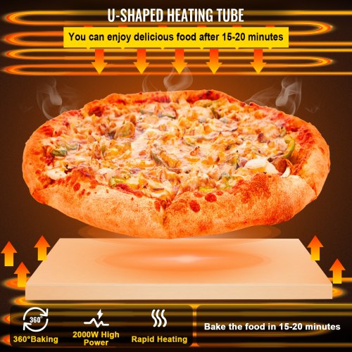 Commercial Pizza Oven Countertop, 14" Single Deck Layer, 110V 1300W Stainless Steel Electric Pizza Oven with Stone and Shelf, Multipurpose Indoor Pizza Maker for Restaurant Home Pretzels Baked