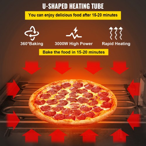 Commercial Pizza Oven Countertop, 14" Double Deck Layer, 110V 1950W Stainless Steel Electric Pizza Oven with Stone and Shelf, Multipurpose Indoor Pizza Maker for Restaurant Home Pretzels Baked